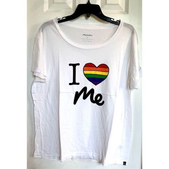 ME UNDIES - NEW - L Sz XL  “I ♥️ ME” Scoop Neck Short Sleeve Tee. Modal & Cotton - Picture 2 of 10